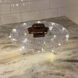 Clear Glass Cake Stand with LED Lights